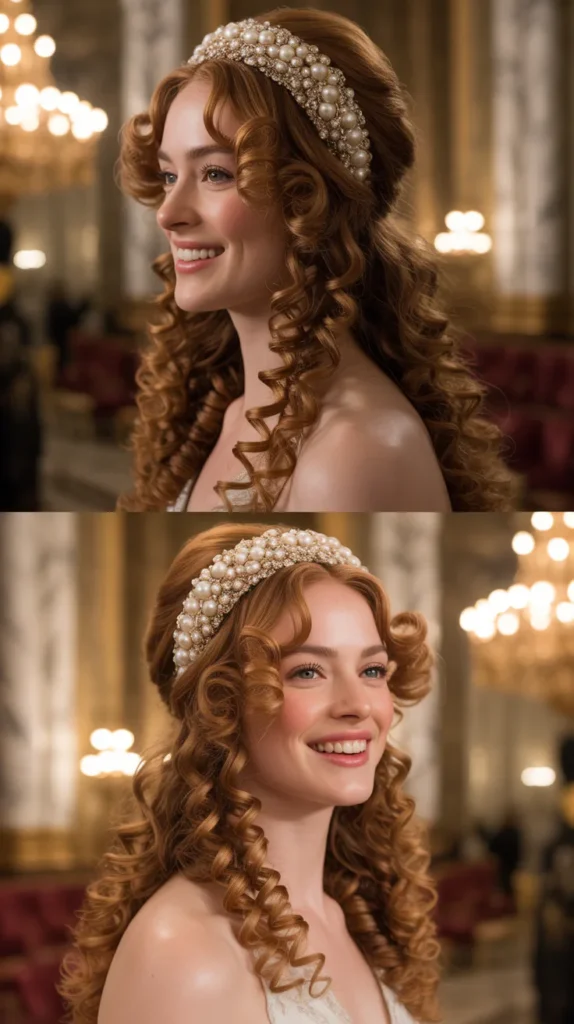 Cascading Curls with a Jeweled Headband