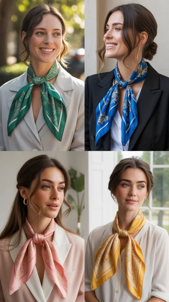 Half-Up with a Silk Scarf
