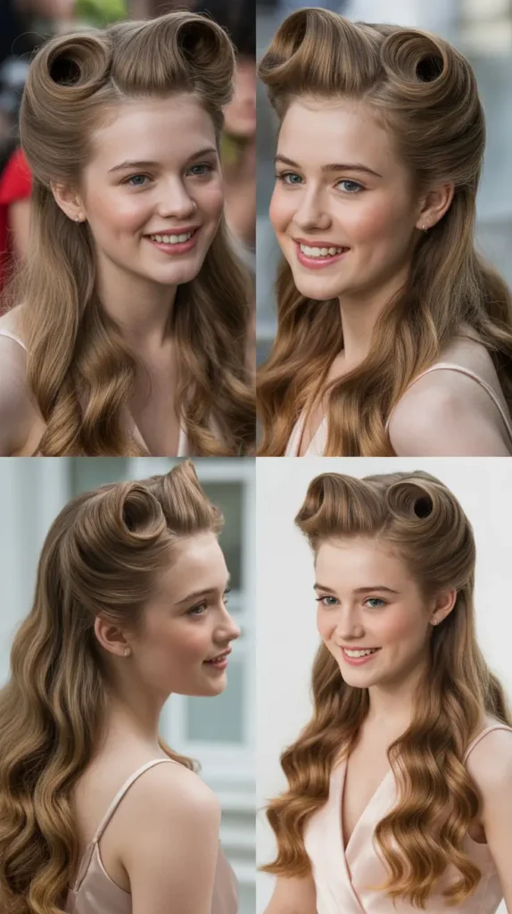 Half-Up with Vintage Victory Rolls