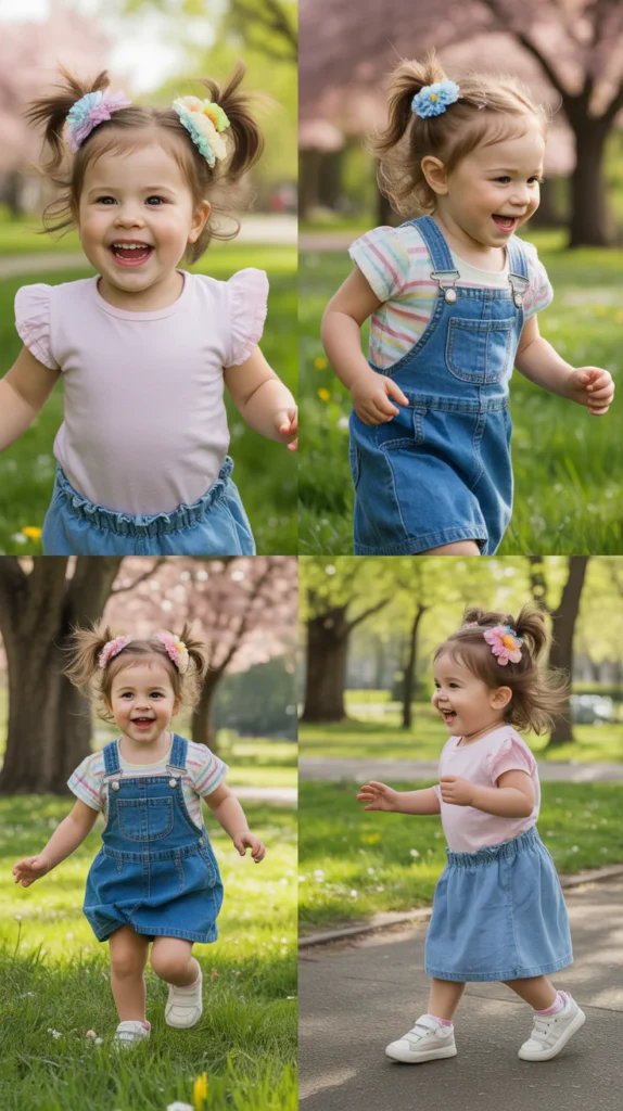 Simple Spring Ponytail with Flowers