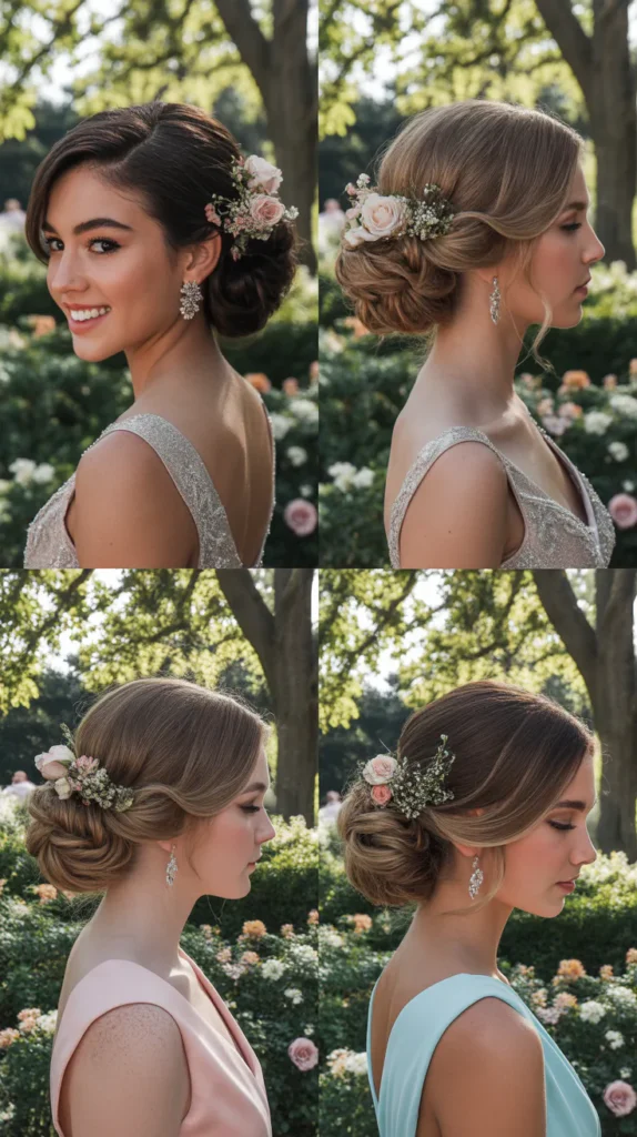 Chignon with Floral Accents