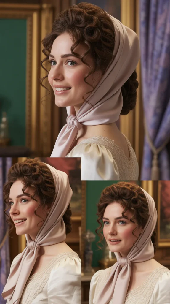 Crimped Curls with a Silk Headscarf