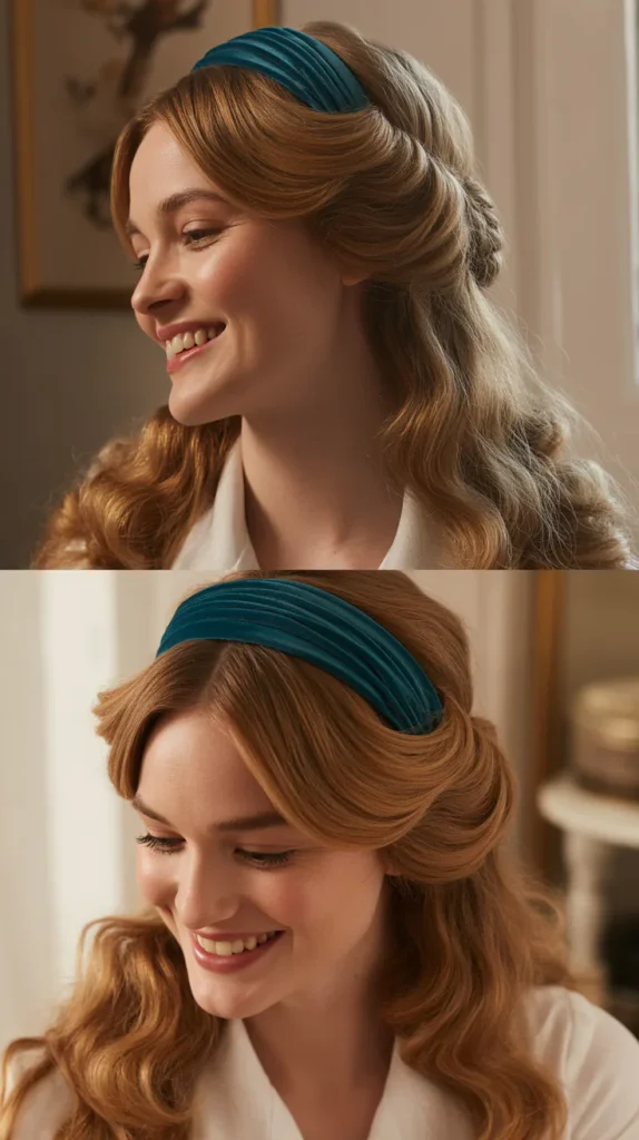 Pinned Curls with Velvet Headband