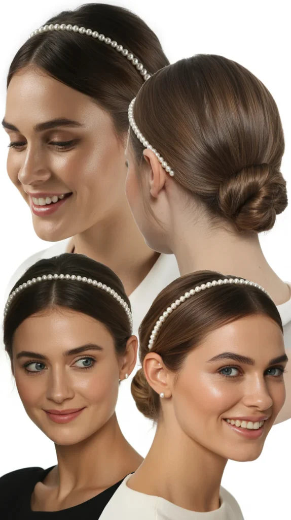 Chignon with Pearl Headband