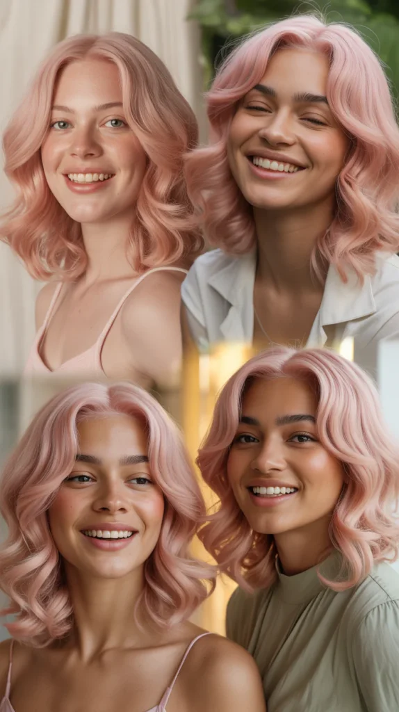 Pastel Pink Loose Wave Wig