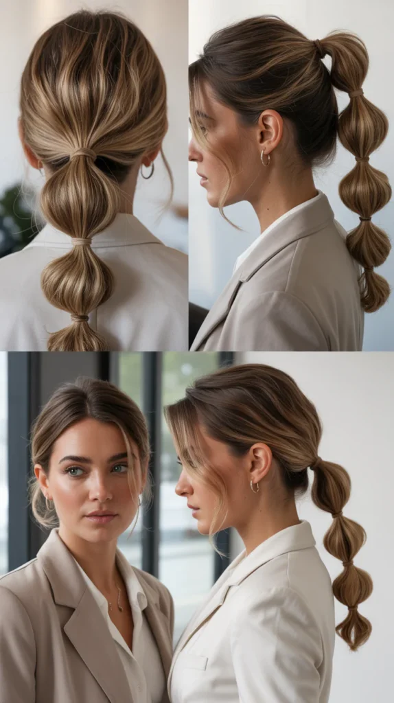 Half-Up Bubble Ponytail