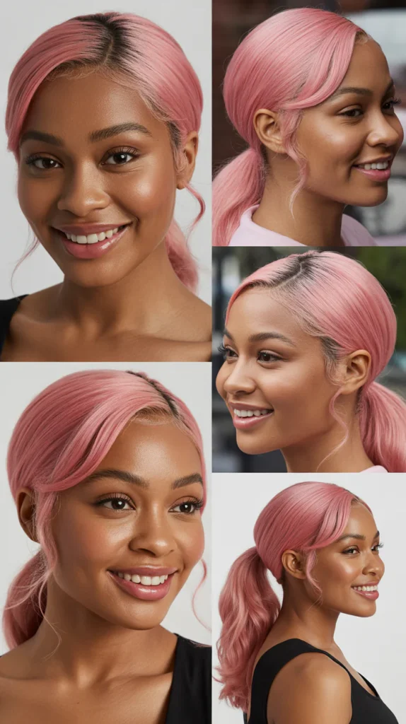 Pink Frontal Wig with 360 Lace