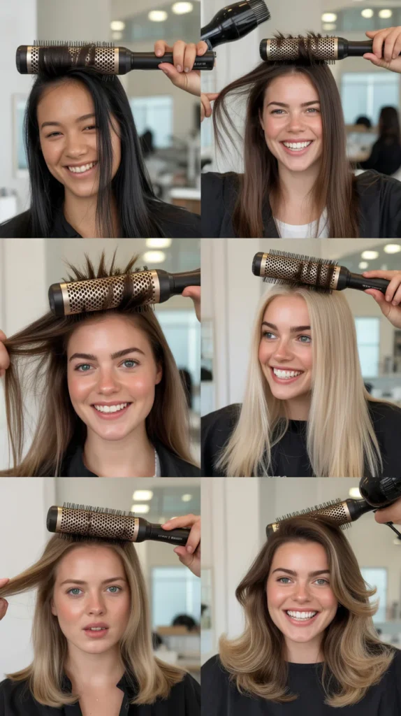 Root-Lift Blowout with Round Brush