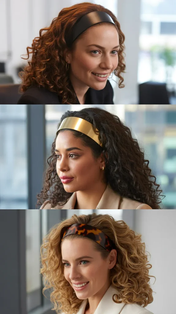 Messy Curly Bun With a Headband