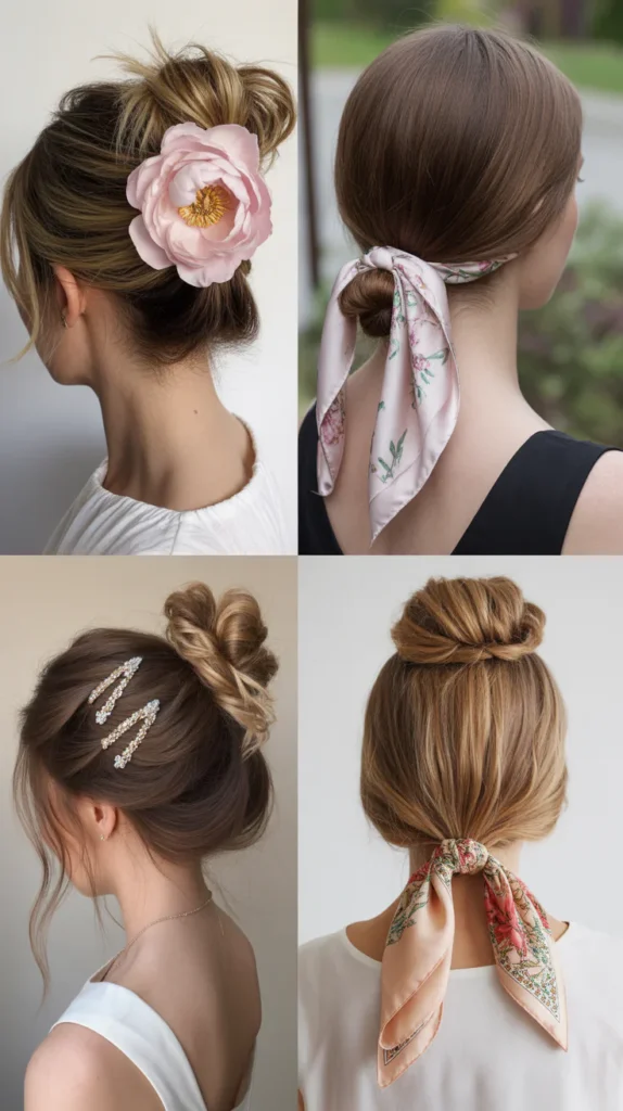Topknot with Statement Accessories