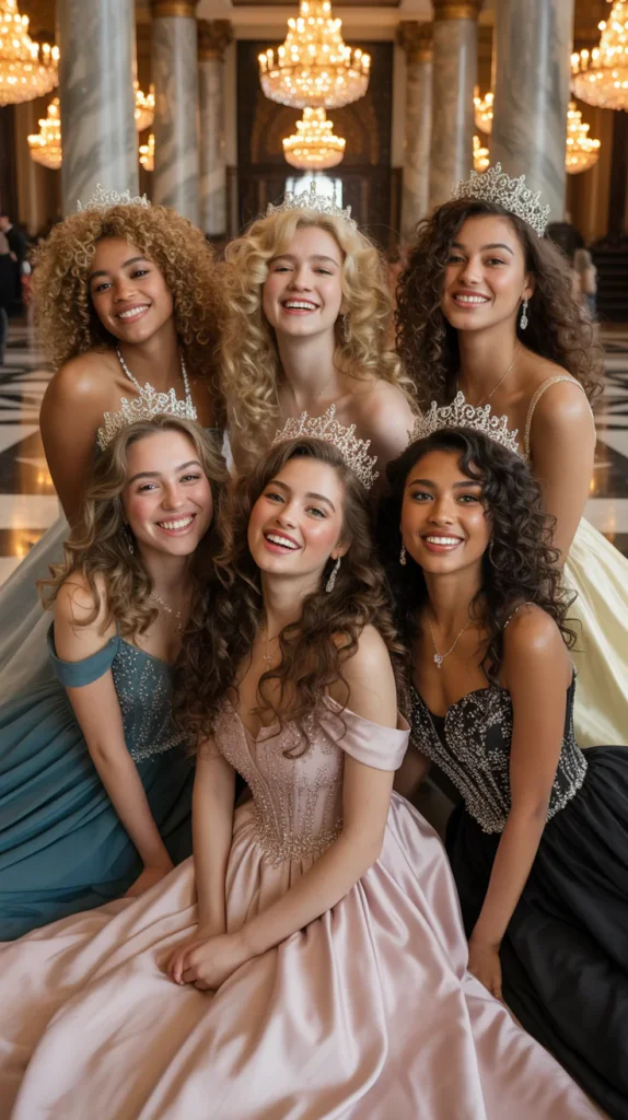 Curly Hair with a Tiara