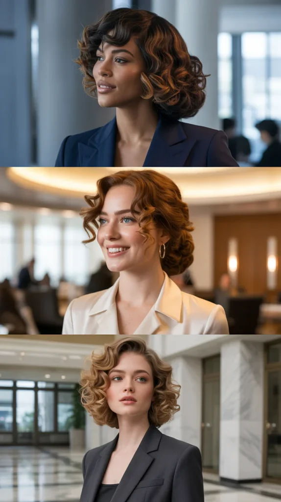 Pinned Back Curly Updo With Tendrils