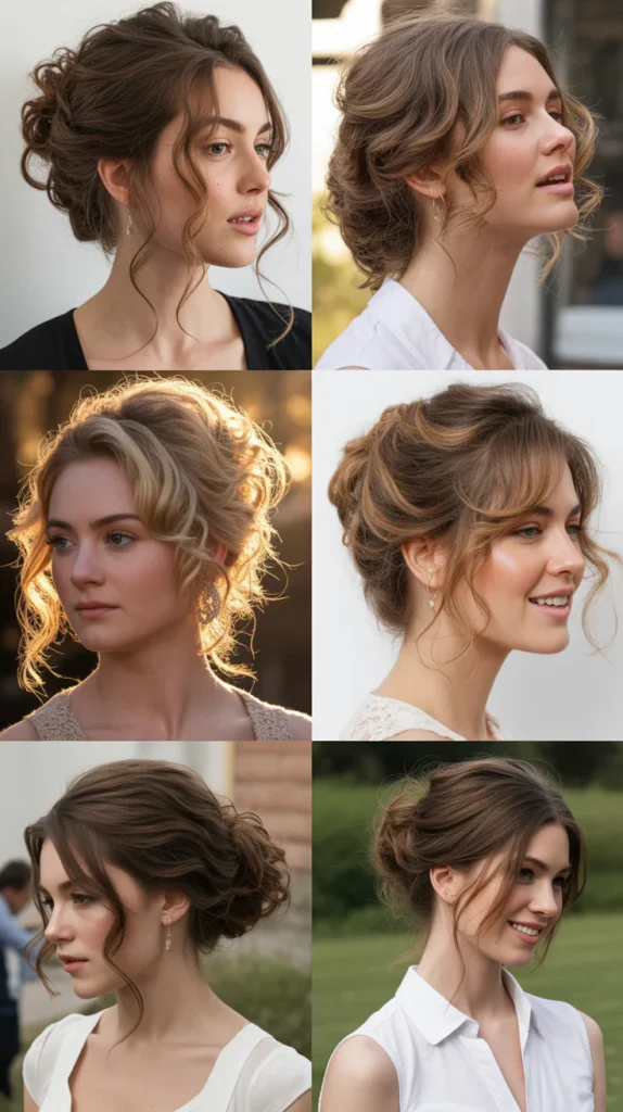 Messy Updo with Tendrils