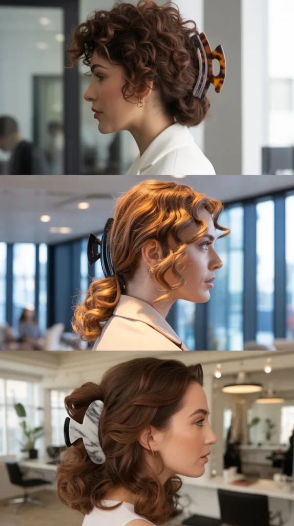 Claw Clip Curly Updo