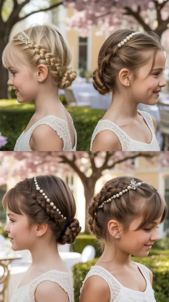 Braided Updo with Pearl Pins