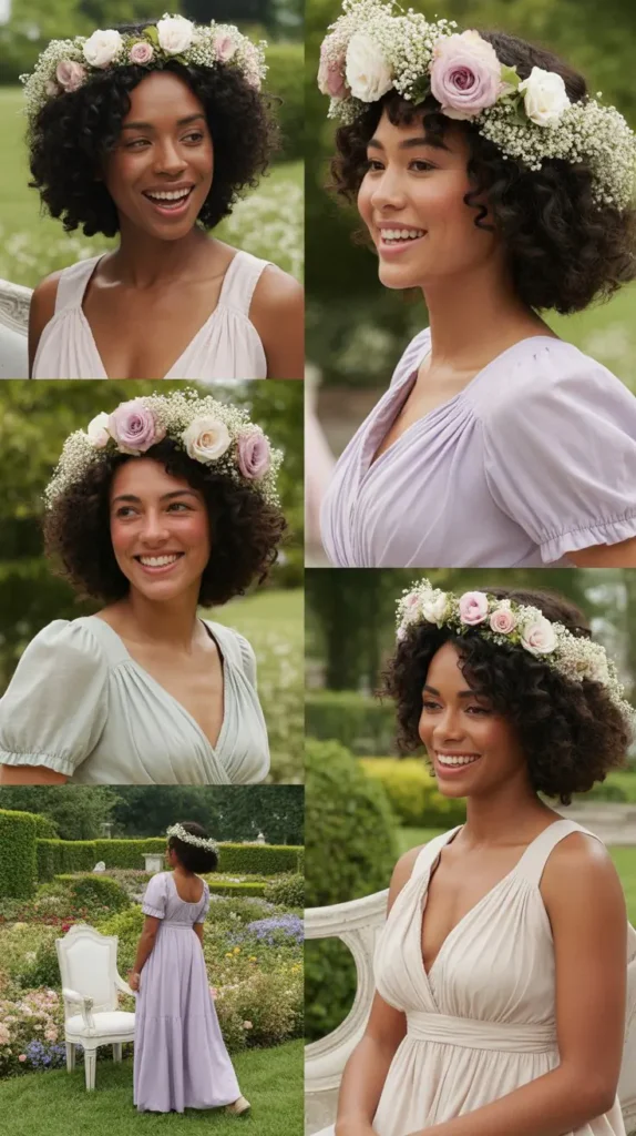 Flat Twist Out with Flower Crown