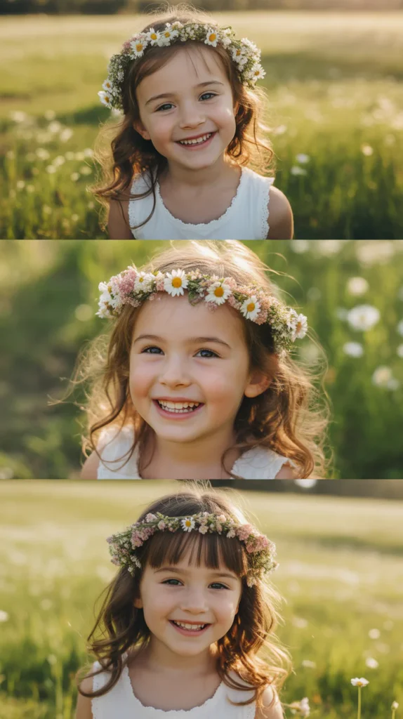 Half-Up Floral Crown Style