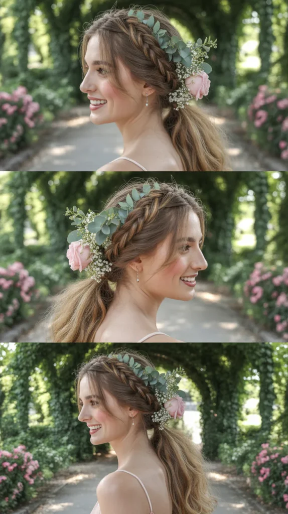  Braided Crown into Ponytail