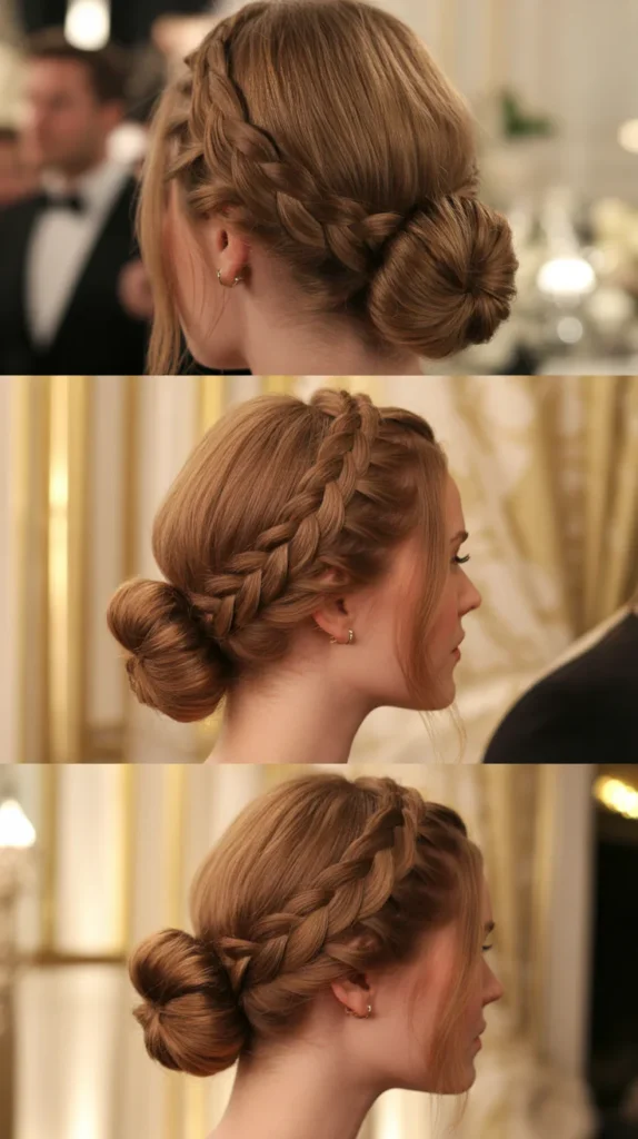 Dutch Braid into Bun