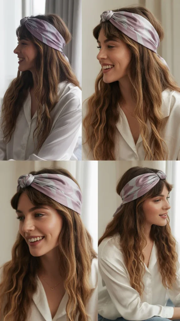 Knotted Scarf Headband with Long Waves