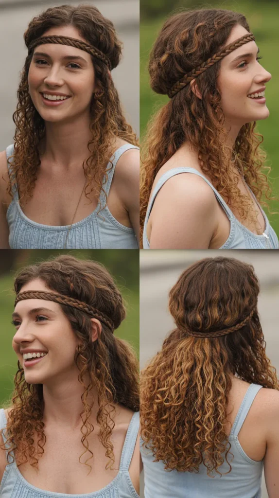  Braided Headband Over Curls