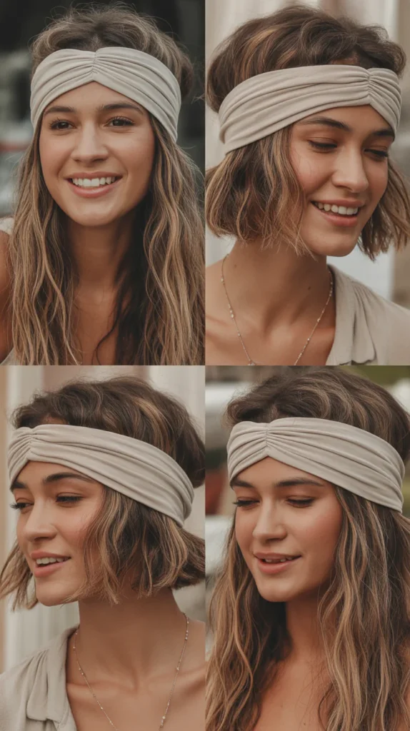 Messy Middle Part with Oversized Headband