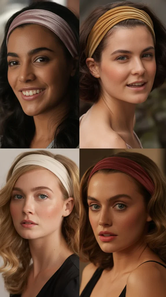 Voluminous Side Part with Velvet Headband