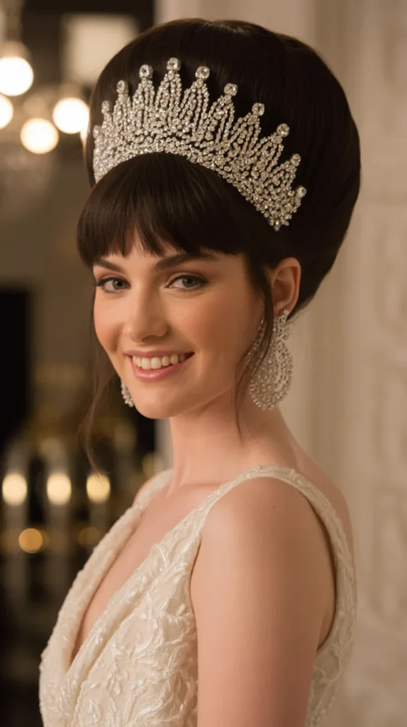 The Regency Pompadour with Oversized Crystal Tiara