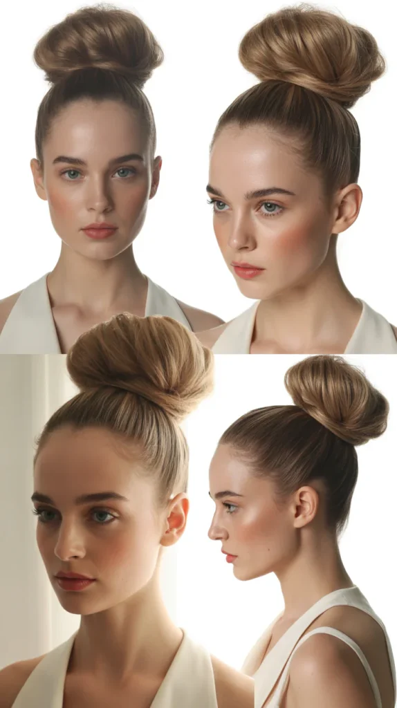  Sleek Top Knot with Volume Base