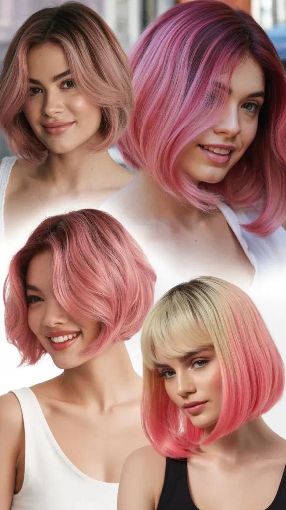 Balayage Pink Bob Wig