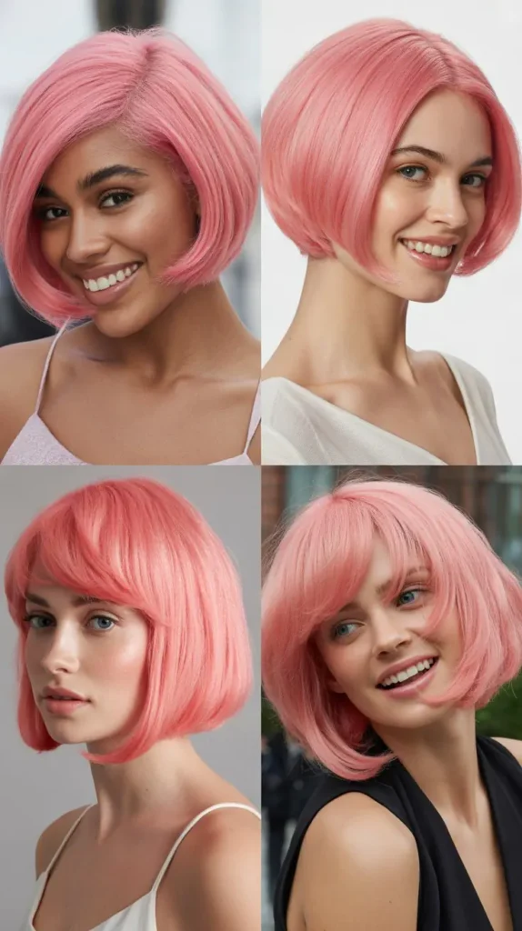 Pink Sleek Bixie Bob Wig