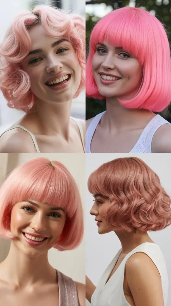 Vintage Pink Bob Wig
