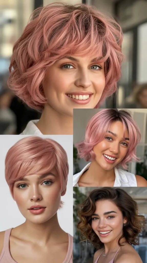 Dusty Rose Shaggy Bob Wig