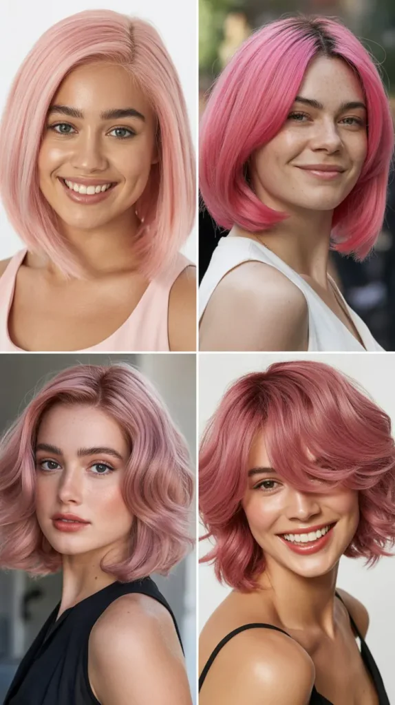 Multi-Tone Pink Bob Wig
