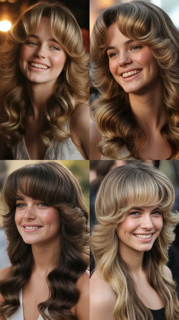 Feathered 70s-Inspired Prom Hair