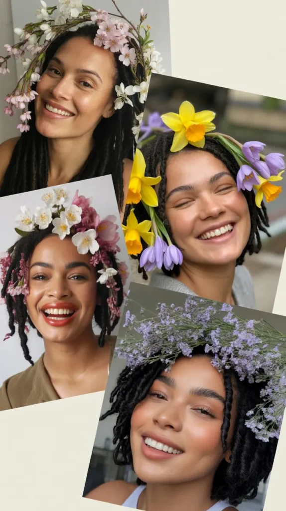  Spring Flower Locs with Blooms