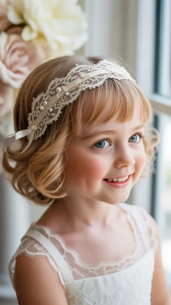 Short Hair with Lace Headband