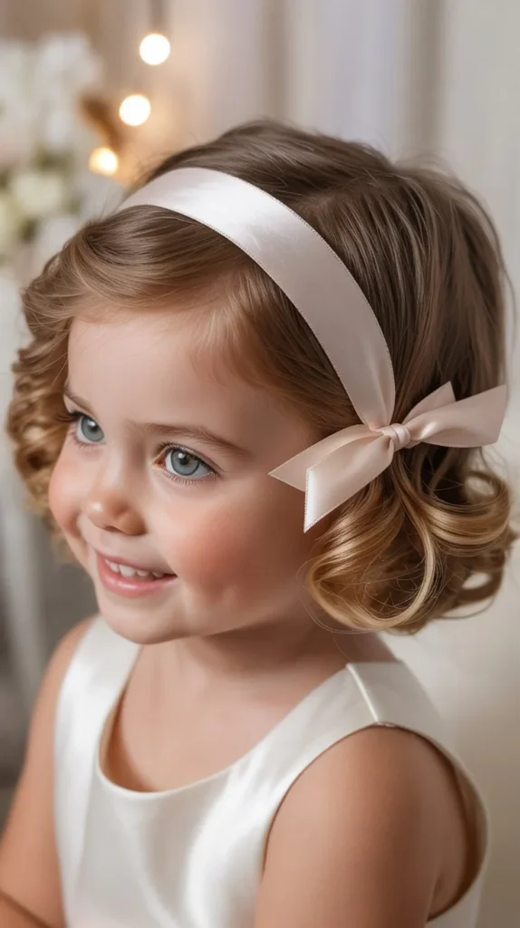 Short Hair with Satin Ribbon Band