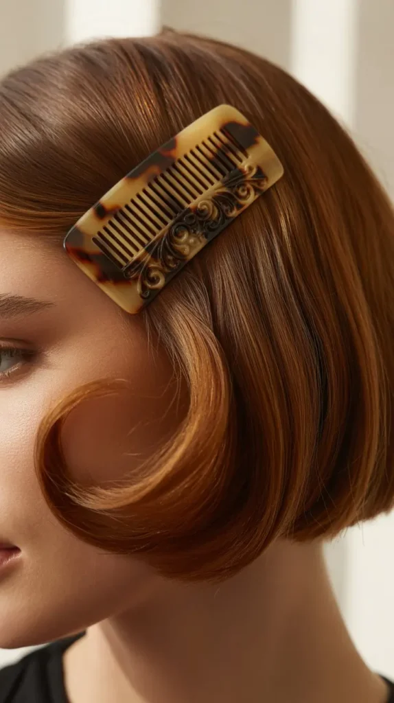Short Hair with Vintage Comb
