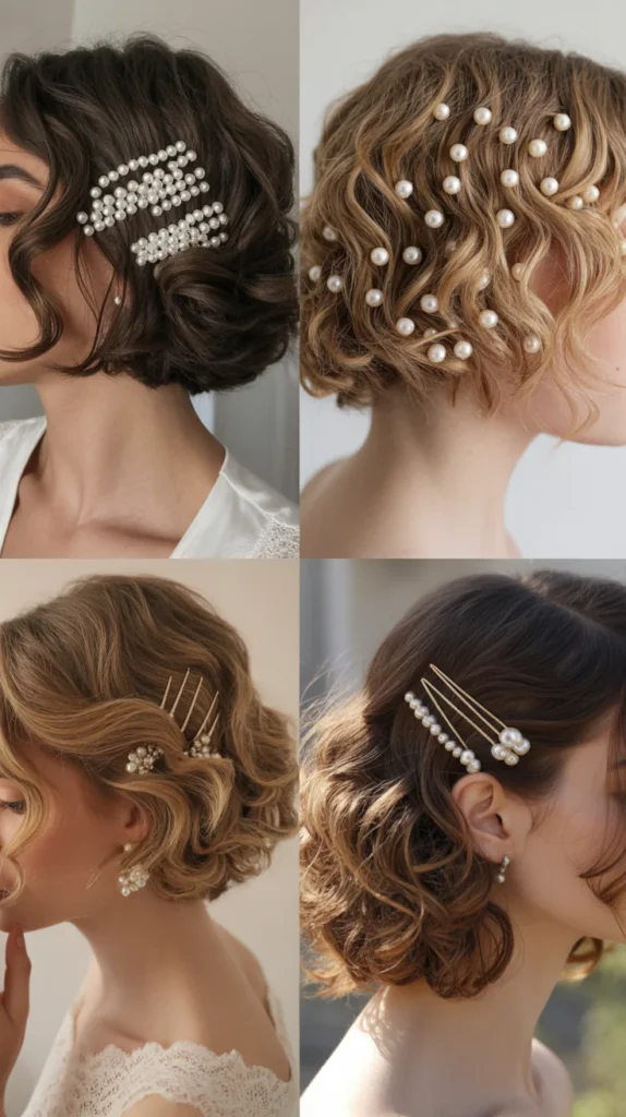 Textured Waves with Pearl Pins