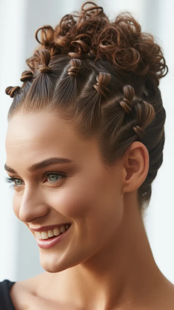 Short Curly Updo With Twists