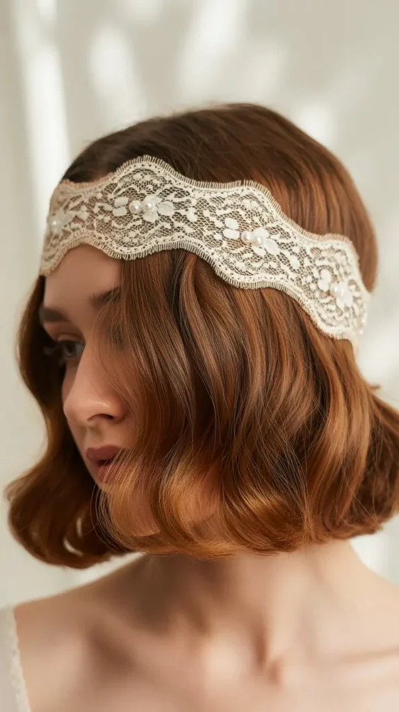 Short Hair with Lace Headband