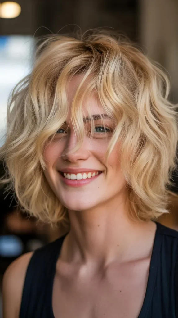 Messy Blonde Bob with Volume