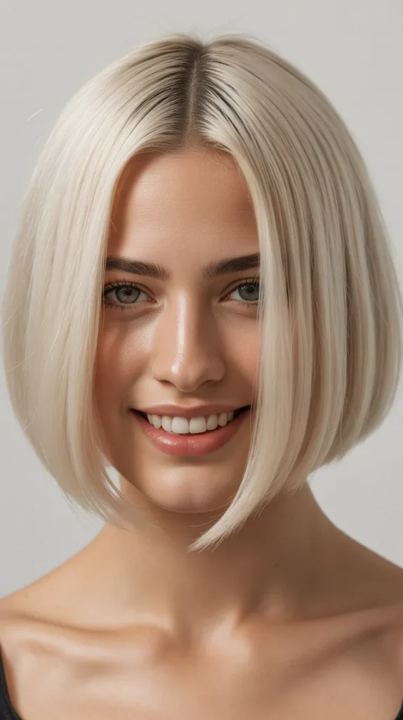 Platinum Blonde Sleek Bob