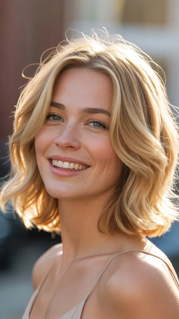 Tousled Blonde Lob