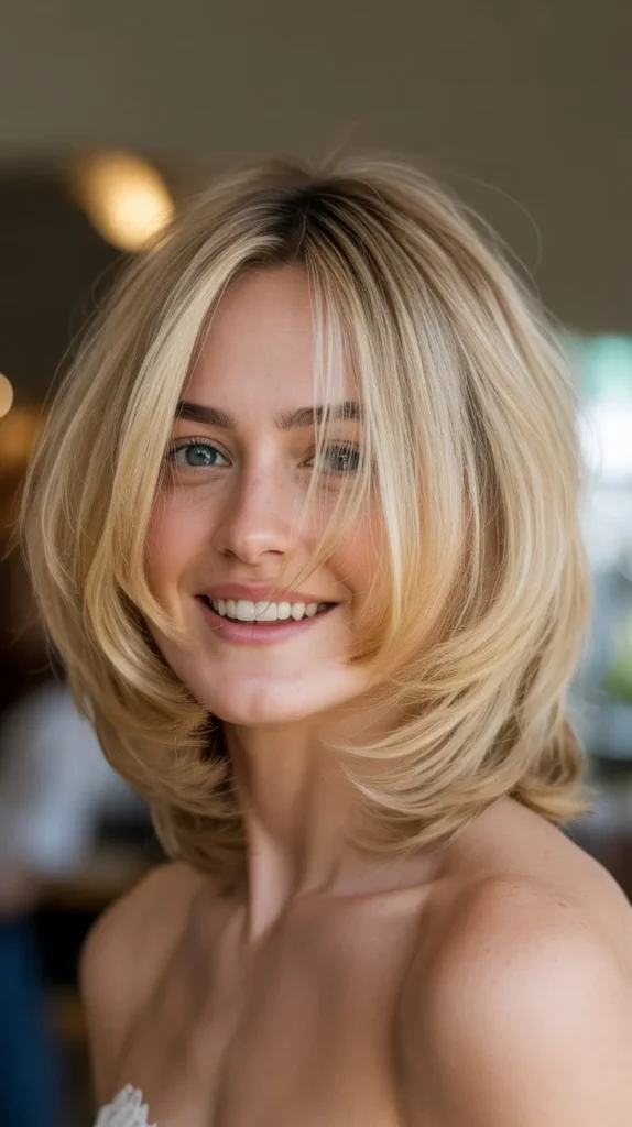 Champagne Blonde Bob with Soft Layers