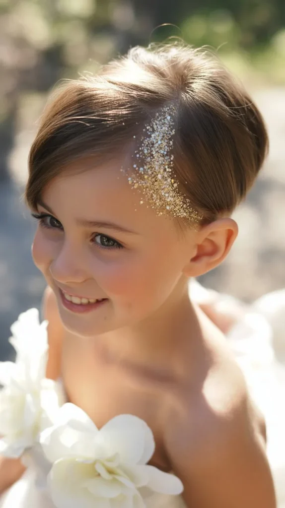 Short Hair with Glitter Part