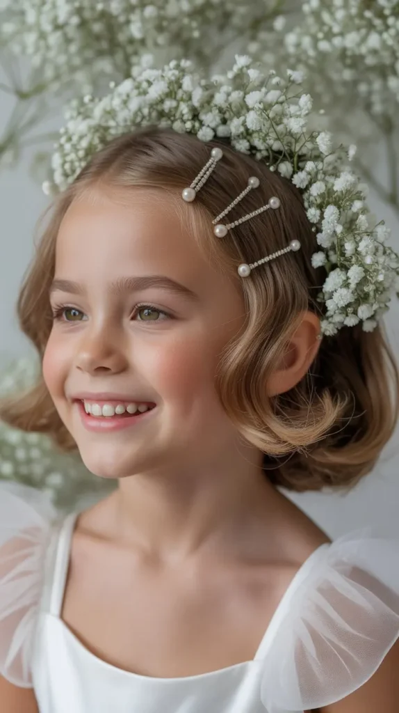 Short Hair with Baby’s Breath Pins