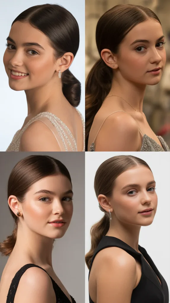Sleek Low Ponytail With Side Part