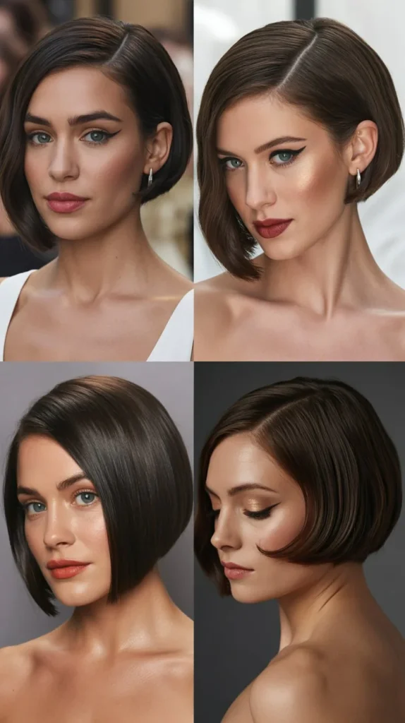 Side-Slicked Glam Bob